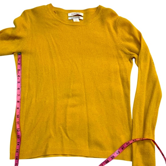 Ellen Tracy Women’s Yellow 100% Cashmere Sweater - Picture 7 of 7